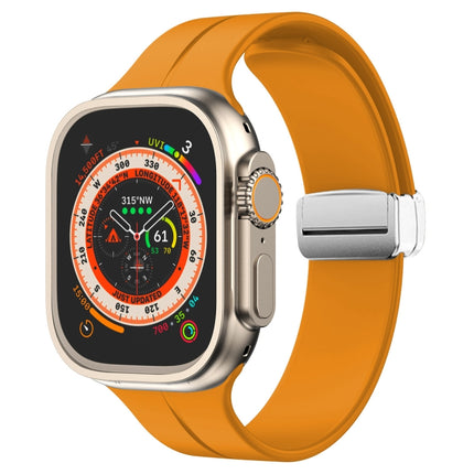 Magnetic Fold Clasp Silicone Watch Band, For Apple Watch Series 8&7 45mm, For Apple Watch Series 8&7 41mm - DealBuddy
