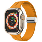 Magnetic Fold Clasp Silicone Watch Band, For Apple Watch Series 8&7 45mm, For Apple Watch Series 8&7 41mm - DealBuddy