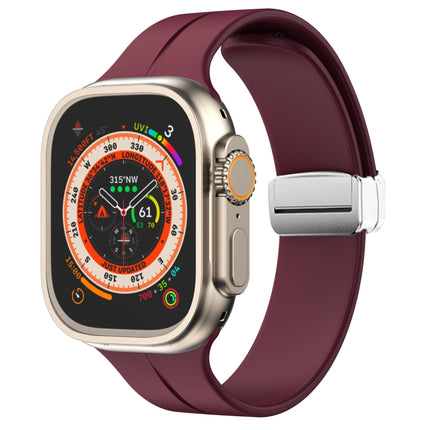 Magnetic Fold Clasp Silicone Watch Band, For Apple Watch Series 8&7 45mm, For Apple Watch Series 8&7 41mm - DealBuddy