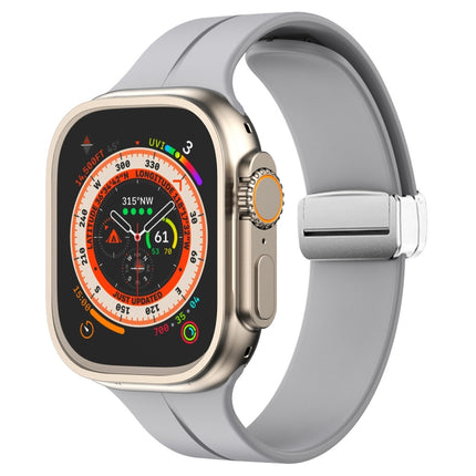 Magnetic Fold Clasp Silicone Watch Band, For Apple Watch Series 8&7 45mm, For Apple Watch Series 8&7 41mm - DealBuddy