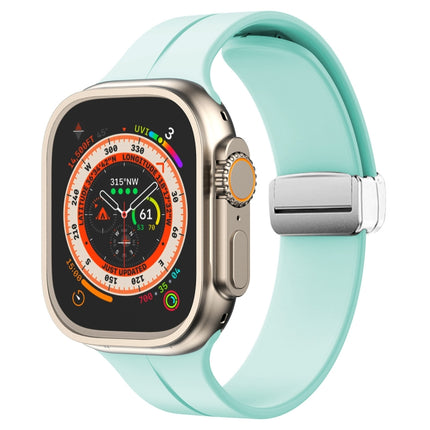 Magnetic Fold Clasp Silicone Watch Band, For Apple Watch Series 8&7 45mm, For Apple Watch Series 8&7 41mm - DealBuddy
