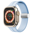 Magnetic Fold Clasp Silicone Watch Band, For Apple Watch Series 8&7 45mm, For Apple Watch Series 8&7 41mm - DealBuddy