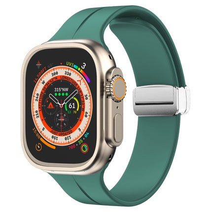 Magnetic Fold Clasp Silicone Watch Band, For Apple Watch Series 8&7 45mm, For Apple Watch Series 8&7 41mm - DealBuddy