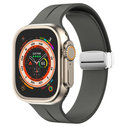 Magnetic Fold Clasp Silicone Watch Band, For Apple Watch Series 8&7 45mm, For Apple Watch Series 8&7 41mm - DealBuddy