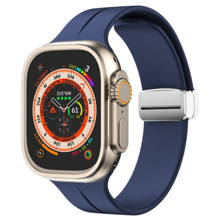 Magnetic Fold Clasp Silicone Watch Band, For Apple Watch Series 8&7 45mm, For Apple Watch Series 8&7 41mm - DealBuddy