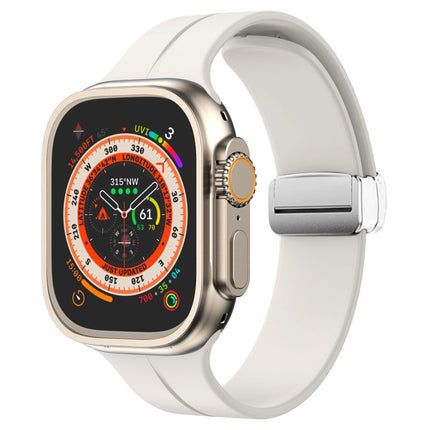 Magnetic Fold Clasp Silicone Watch Band, For Apple Watch Series 8&7 45mm, For Apple Watch Series 8&7 41mm - DealBuddy