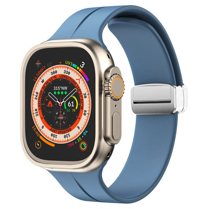 Magnetic Fold Clasp Silicone Watch Band, For Apple Watch Series 8&7 45mm, For Apple Watch Series 8&7 41mm - DealBuddy
