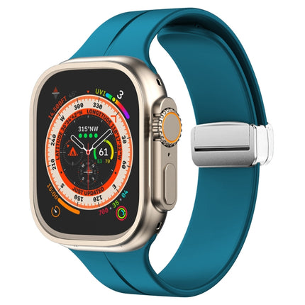 Magnetic Fold Clasp Silicone Watch Band, For Apple Watch Series 8&7 45mm, For Apple Watch Series 8&7 41mm - DealBuddy