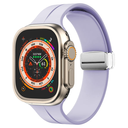 Magnetic Fold Clasp Silicone Watch Band, For Apple Watch Series 8&7 45mm, For Apple Watch Series 8&7 41mm - DealBuddy