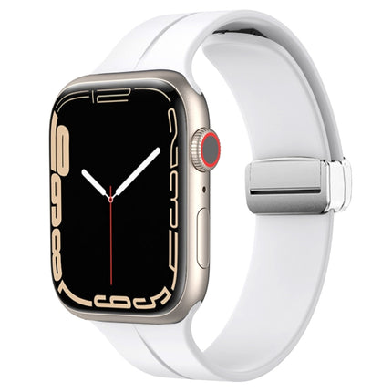 Magnetic Fold Clasp Silicone Watch Band, For Apple Watch Series 8&7 45mm, For Apple Watch Series 8&7 41mm - DealBuddy
