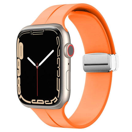 Magnetic Fold Clasp Silicone Watch Band, For Apple Watch Series 8&7 45mm, For Apple Watch Series 8&7 41mm - DealBuddy