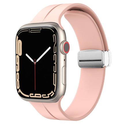 Magnetic Fold Clasp Silicone Watch Band, For Apple Watch Series 8&7 45mm, For Apple Watch Series 8&7 41mm - DealBuddy