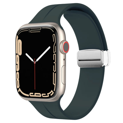 Magnetic Fold Clasp Silicone Watch Band, For Apple Watch Series 8&7 45mm, For Apple Watch Series 8&7 41mm - DealBuddy