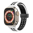Magnetic Fold Clasp Square Holes Silicone Watch Band, For Apple Watch Series 8&7 45mm, For Apple Watch Series 8&7 41mm - DealBuddy
