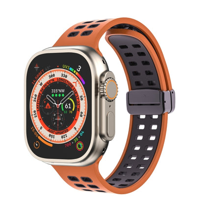 Magnetic Fold Clasp Square Holes Silicone Watch Band, For Apple Watch Series 8&7 45mm, For Apple Watch Series 8&7 41mm - DealBuddy