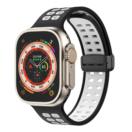 Magnetic Fold Clasp Square Holes Silicone Watch Band, For Apple Watch Series 8&7 45mm, For Apple Watch Series 8&7 41mm - DealBuddy