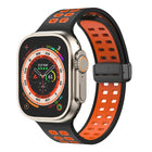 Magnetic Fold Clasp Square Holes Silicone Watch Band, For Apple Watch Series 8&7 45mm, For Apple Watch Series 8&7 41mm - DealBuddy