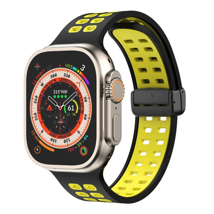 Magnetic Fold Clasp Square Holes Silicone Watch Band, For Apple Watch Series 8&7 45mm, For Apple Watch Series 8&7 41mm - DealBuddy