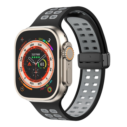 Magnetic Fold Clasp Square Holes Silicone Watch Band, For Apple Watch Series 8&7 45mm, For Apple Watch Series 8&7 41mm - DealBuddy