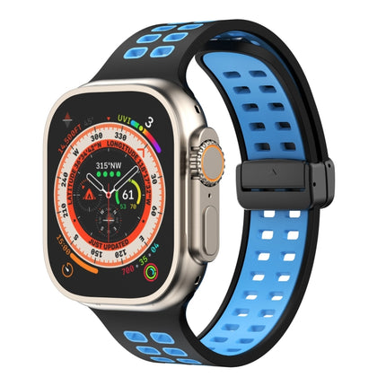 Magnetic Fold Clasp Square Holes Silicone Watch Band, For Apple Watch Series 8&7 45mm, For Apple Watch Series 8&7 41mm - DealBuddy