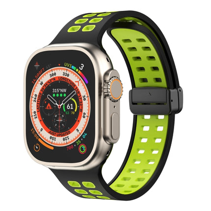 Magnetic Fold Clasp Square Holes Silicone Watch Band, For Apple Watch Series 8&7 45mm, For Apple Watch Series 8&7 41mm - DealBuddy