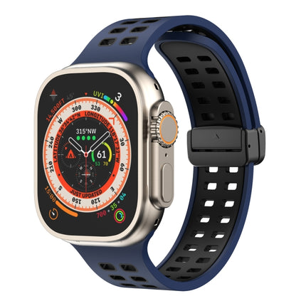 Magnetic Fold Clasp Square Holes Silicone Watch Band, For Apple Watch Series 8&7 45mm, For Apple Watch Series 8&7 41mm - DealBuddy