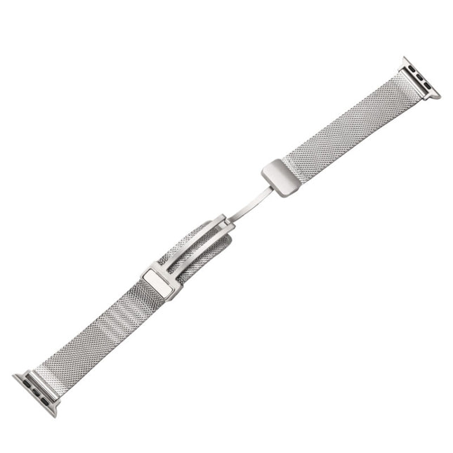 Milan Fold Buckle Metal Watch Band, For Apple Watch Series 8&7 45mm, For Apple Watch Series 8&7 41mm - DealBuddy