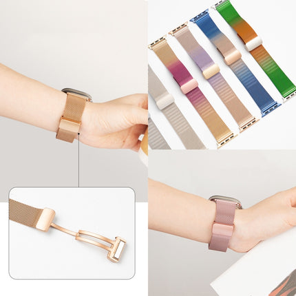 Milan Fold Buckle Metal Watch Band, For Apple Watch Series 8&7 45mm, For Apple Watch Series 8&7 41mm - DealBuddy