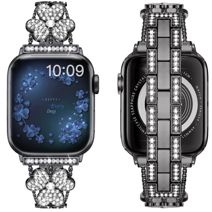 3-Leaf Clover Diamond Watch Band, For Apple Watch Series 8&7 45mm, For Apple Watch Series 8&7 41mm - DealBuddy