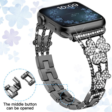 3-Leaf Clover Diamond Watch Band, For Apple Watch Series 8&7 45mm, For Apple Watch Series 8&7 41mm - DealBuddy