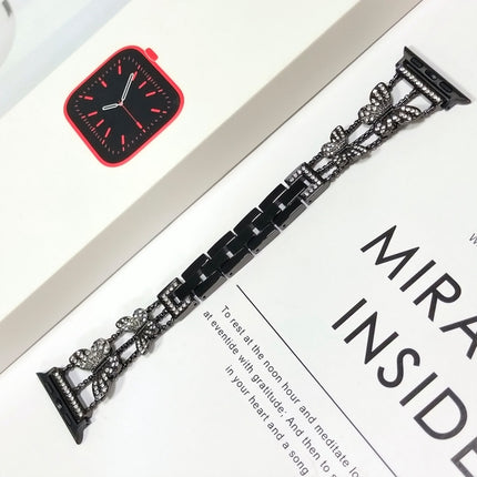 Butterfly Metal Diamond Watch Band, For Apple Watch Series 8&7 45mm, For Apple Watch Series 8&7 41mm - DealBuddy