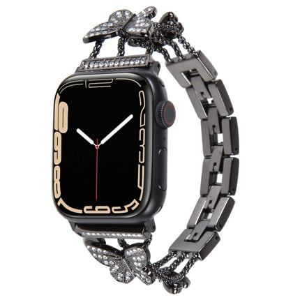 Butterfly Metal Diamond Watch Band, For Apple Watch Series 8&7 45mm, For Apple Watch Series 8&7 41mm - DealBuddy