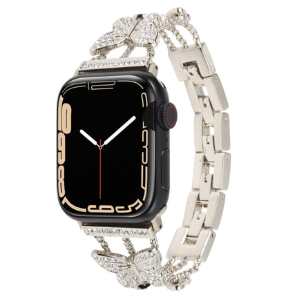 Butterfly Metal Diamond Watch Band, For Apple Watch Series 8&7 45mm, For Apple Watch Series 8&7 41mm - DealBuddy