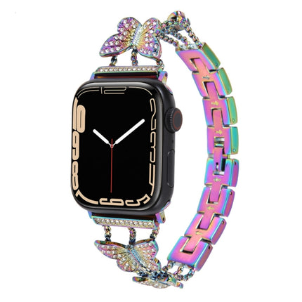Butterfly Metal Diamond Watch Band, For Apple Watch Series 8&7 45mm, For Apple Watch Series 8&7 41mm - DealBuddy