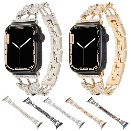 Butterfly Metal Diamond Watch Band, For Apple Watch Series 8&7 45mm, For Apple Watch Series 8&7 41mm - DealBuddy