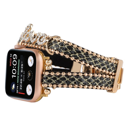 LOVE Leather Chain Watch Band, For Apple Watch Series 8&7 45mm, For Apple Watch Series 8&7 41mm - DealBuddy