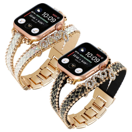 LOVE Leather Chain Watch Band, For Apple Watch Series 8&7 45mm, For Apple Watch Series 8&7 41mm - DealBuddy