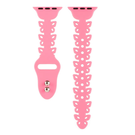 Butterfly Hollow Silicone Watch Band, For Apple Watch Series 8&7 45mm, For Apple Watch Series 8&7 41mm - DealBuddy