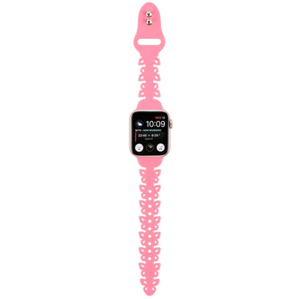 Butterfly Hollow Silicone Watch Band, For Apple Watch Series 8&7 45mm, For Apple Watch Series 8&7 41mm - DealBuddy