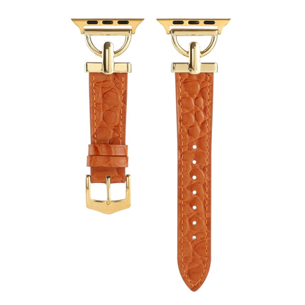 D-Buckle Cocodile Genuine Leather Watch Band, For Apple Watch Series 8&7 45mm, For Apple Watch Series 8&7 41mm - DealBuddy