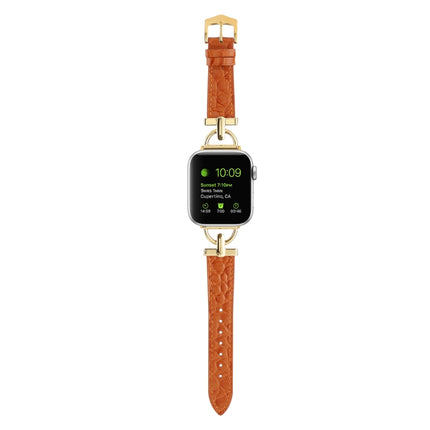 D-Buckle Cocodile Genuine Leather Watch Band, For Apple Watch Series 8&7 45mm, For Apple Watch Series 8&7 41mm - DealBuddy