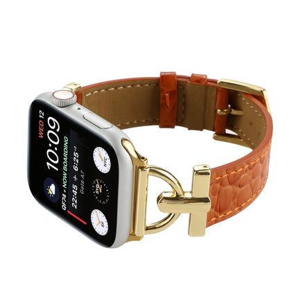 D-Buckle Cocodile Genuine Leather Watch Band, For Apple Watch Series 8&7 45mm, For Apple Watch Series 8&7 41mm - DealBuddy