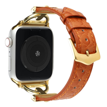 D-Buckle Cocodile Genuine Leather Watch Band, For Apple Watch Series 8&7 45mm, For Apple Watch Series 8&7 41mm - DealBuddy