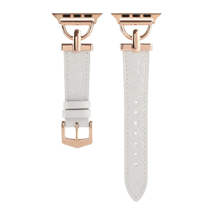 D-Buckle Cocodile Genuine Leather Watch Band, For Apple Watch Series 8&7 45mm, For Apple Watch Series 8&7 41mm - DealBuddy