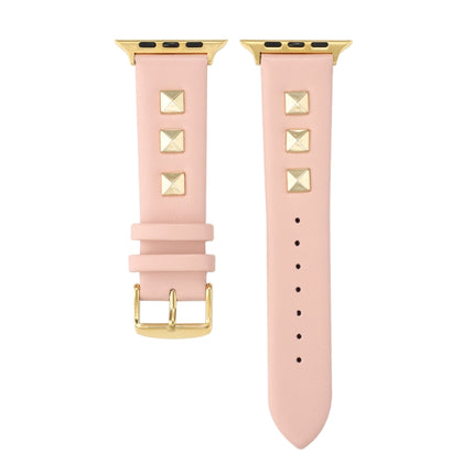 Single Row Riveted Genuine Leather Watch Band, For Apple Watch Series 8&7 45mm, For Apple Watch Series 8&7 41mm - DealBuddy