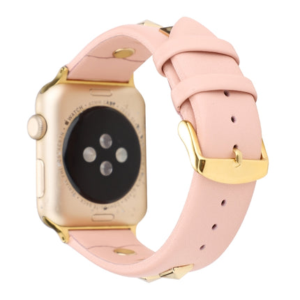 Single Row Riveted Genuine Leather Watch Band, For Apple Watch Series 8&7 45mm, For Apple Watch Series 8&7 41mm - DealBuddy