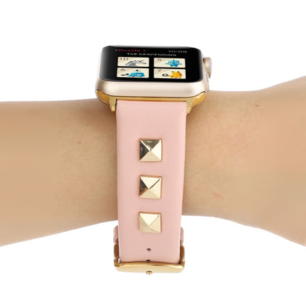 Single Row Riveted Genuine Leather Watch Band, For Apple Watch Series 8&7 45mm, For Apple Watch Series 8&7 41mm - DealBuddy