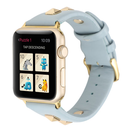 Single Row Riveted Genuine Leather Watch Band, For Apple Watch Series 8&7 45mm, For Apple Watch Series 8&7 41mm - DealBuddy