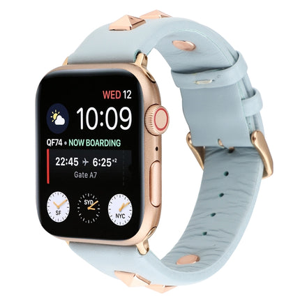 Single Row Riveted Genuine Leather Watch Band, For Apple Watch Series 8&7 45mm, For Apple Watch Series 8&7 41mm - DealBuddy