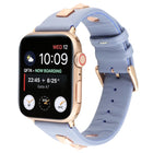 Single Row Riveted Genuine Leather Watch Band, For Apple Watch Series 8&7 45mm, For Apple Watch Series 8&7 41mm - DealBuddy